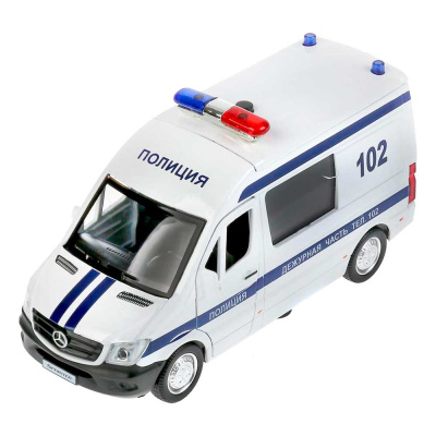 Машинка Mercedes-Benz Sprinter Полиция Технопарк SPRINTERVAN-14SLPOL-WH
